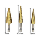 Drillpro 3/16-1/2 1/4-3/4 1/8-1/2 Inch Step Drill Bit Inch Type 1/4 Inch Shank Step Drill