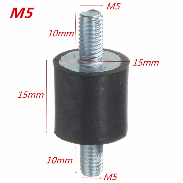 4pcs M5 Rubber Mounts 15x15mm Rubber Vibration Isolator Mounts Rubber Shock Absorber