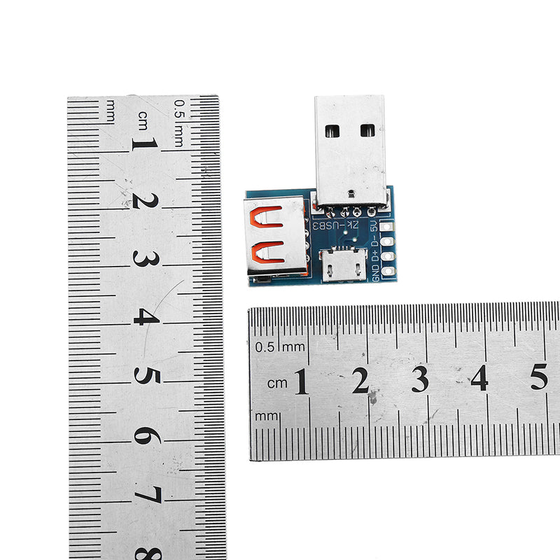 3pcs USB Adapter Board Micro USB to USB Female Connector Male to Female Header 4P 2.54mm