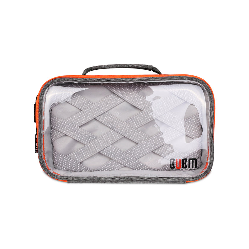 BUBM TTR Multi-functional Portable Transparent Electronics Accessories Organizer Cosmetic Bag