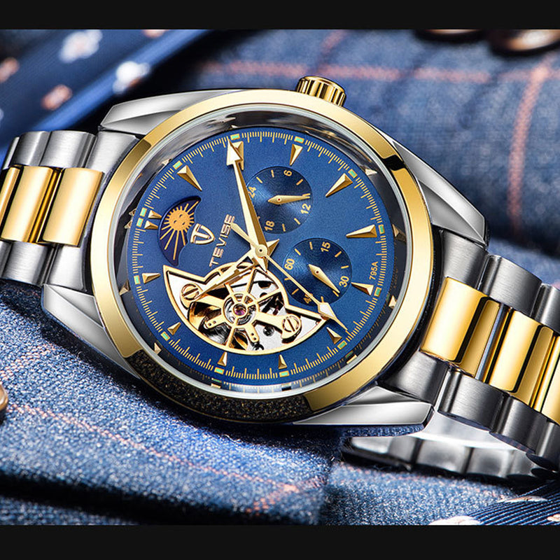 TEVISE 795A Waterproof Automatic Mechanical Watch Business Style Stainless Steel Male Watch