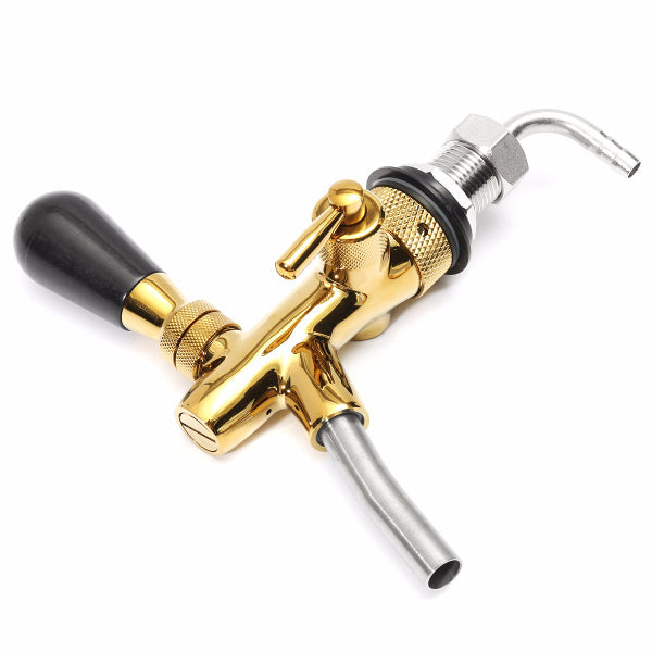G5/8 Adjustable Beer Tap Faucet With Chrome Gold Plating Draft Shank Home Brew Bar