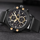 BENYAR 5109M Fashion Men Watch Chronograph 3ATM Waterproof Stainless Steel Strap Quartz Watch