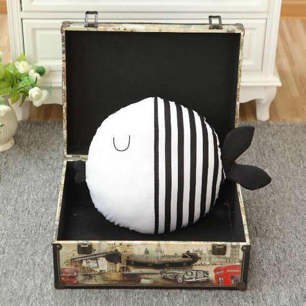 Cute Dot Stripe Kiss Fish Throw Pillow Cotton Cloth Sofa Car Bedding Cushion Home Decoration