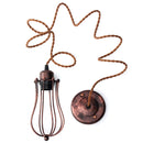 2M Vintage Pendant Trouble Light Bulb Guard Wire Cage Ceiling Hanging Lampshade