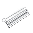 Portable Reusable Stainless Steel Reusable Foldable Drinking Straw + Keychain PU Leather Storage Case + Cleaning Brush