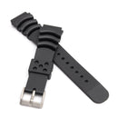 20MM/22MM Black Sport Scuba Diver Rubber Watch Band Strap For Sei ko