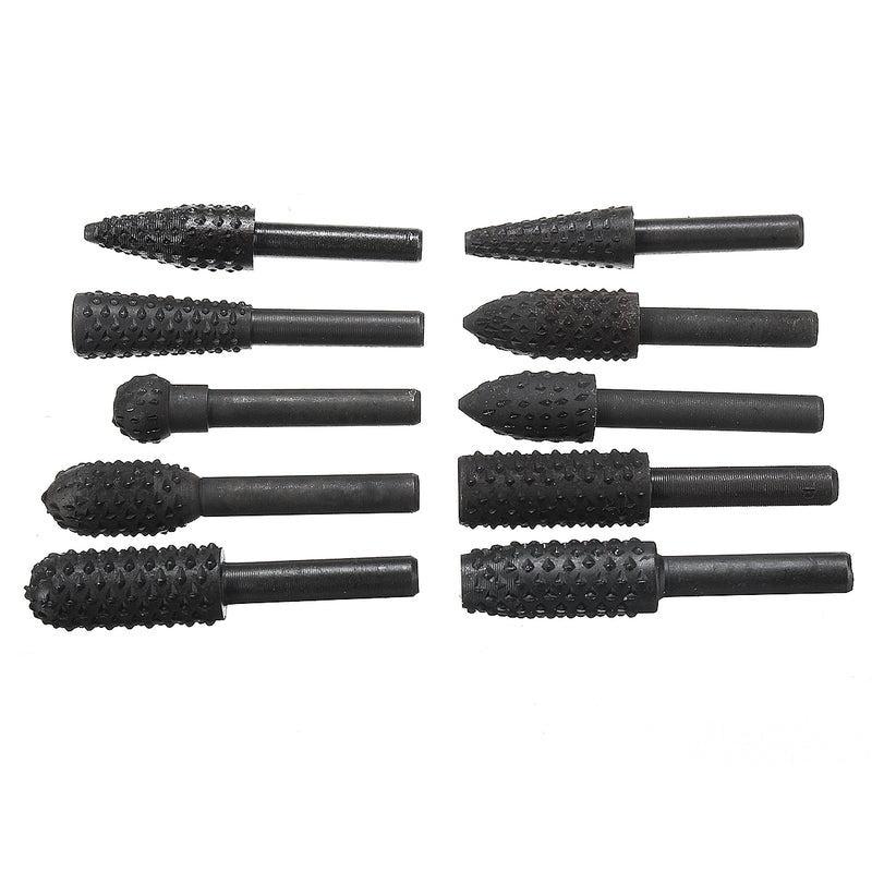 5/10Pcs Woodworking Electric Rotary File Wood Carving Root Milling Tool Cutter Grinding Head Set