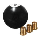 Universal Car 8 Ball Gear Shift Knob Black Round With 8mm 10mm 12mm Adapter