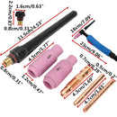 WP-17F 12Foot Air-Cool Tig Welding Torch Kit Complete Flexible Head Body Collet