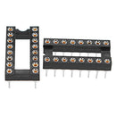 50pcs 16 Pins 2.54mm DIP Straight Plug Double Row Circular Hole IC Socket Connector Adapter