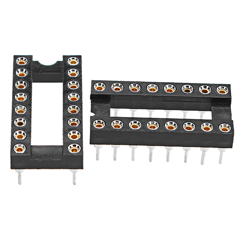50pcs 16 Pins 2.54mm DIP Straight Plug Double Row Circular Hole IC Socket Connector Adapter