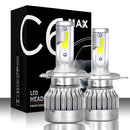C6MAX 72W Car COB LED Headlights Bulb H1 H4 H7 H8/H9/H11 9005 9006 9012 H13 7600LM 6000K Cool White 2PCS Upgraded From C6