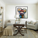 Miico Hand Painted Oil Paintings Animal Modern Art Happy Frog With Glasses On Canvas Wall Art For Home Decoration 30x30cm