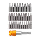 Drillpro 31Pcs Screwdriver Bit Set Torx Hex Slotted Pozi Phillips Screwdriver Bits with Quick Release Hex Chuck Extension Adapter