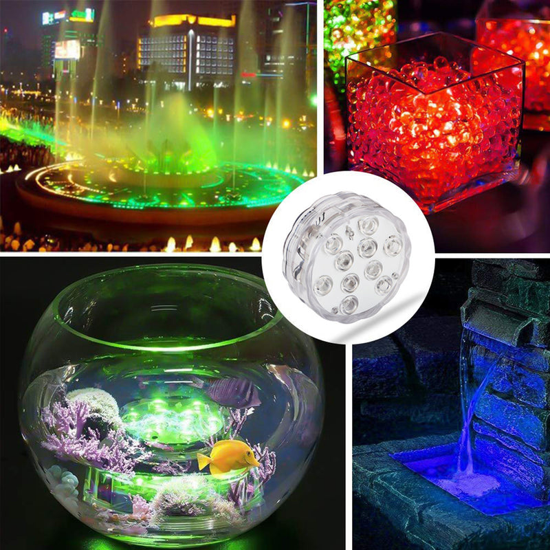 ZANLURE 10 LEDs 16 Colors Underwater Light Float Lamp Wireless Remote Control Fishing Lamp 3 x AAA
