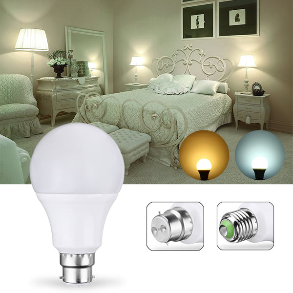 E27 B22 5W 10LEDs Warm White Pure White Light Control Bulb No Flicker Energy Saving AC85-265V