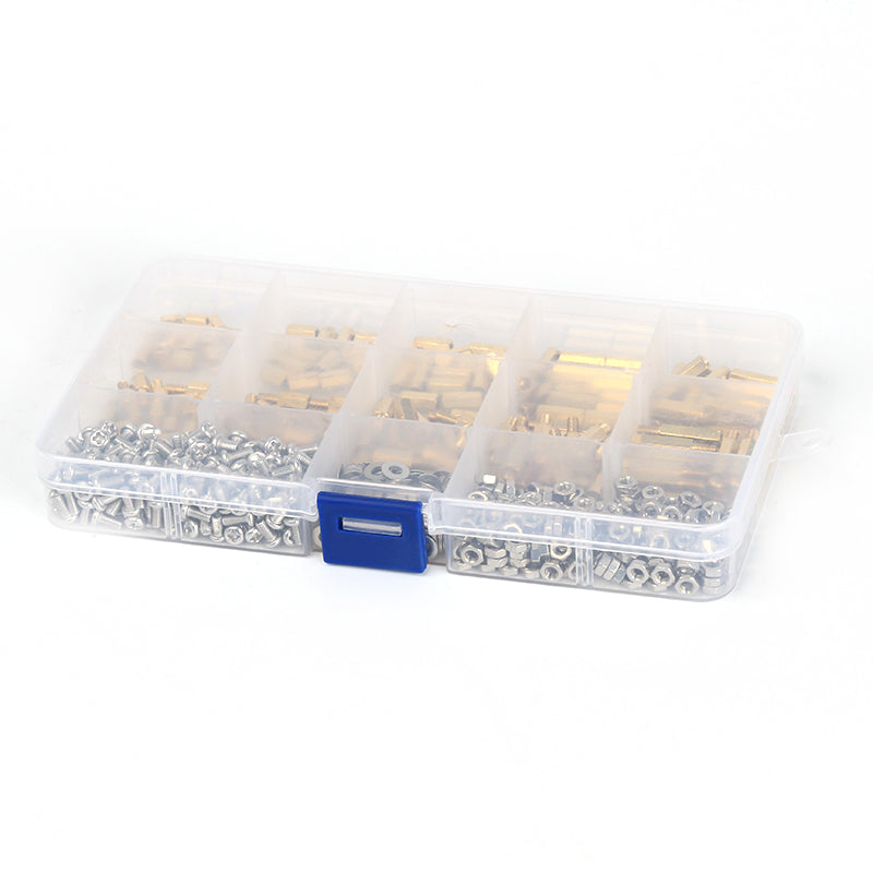 Suleve M3BH6 750Pcs M3 Brass Male-Female Hex Column Standoff Support Spacer Pillar 304 Stainless Steel Bolt And Cross Screw Nut Assortment for PCB Board