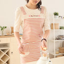 Household Kitchen Fashion Women Oil Prevention Polyester Sleeveless Striped Canvas Apron