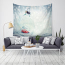 Loskii LWG7 Christmas Tapestry Santa Print Wall Hanging Tapestry Art Home Decor Christmas Decorations