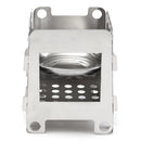 Outdoor Camping Wood Stove Picnic BBQ Cooking Furnace Wind Shield With Plate Cookware Utensil