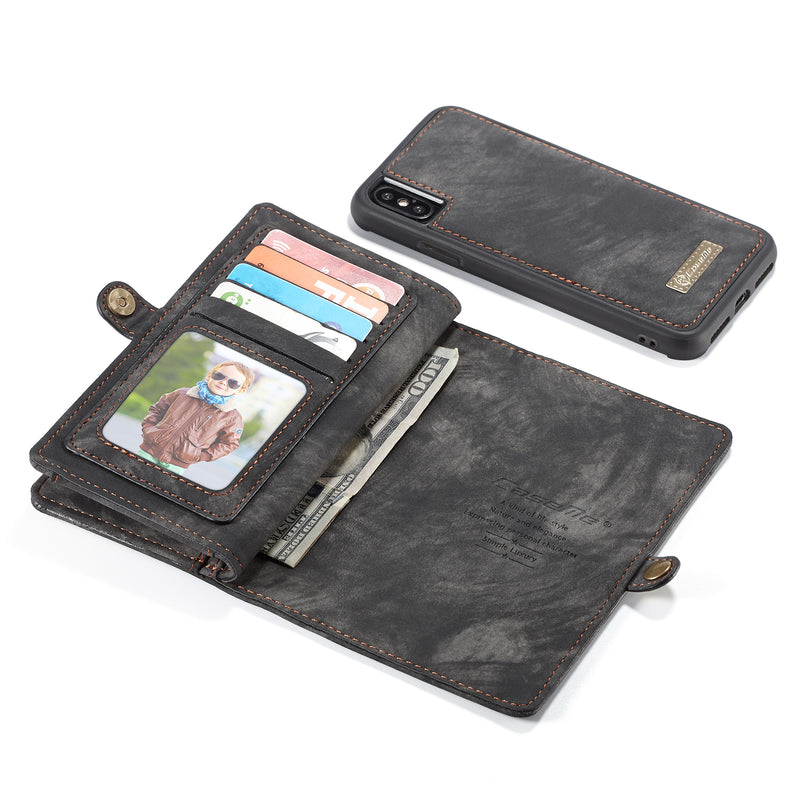 Caseme Magnetic Detachable Zipper Wallet Cash Pocket Card Slots Protective Case For iPhone XS Max