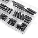 Suleve M4NH4 110Pcs M4 Nylon Hex Screw Black/White Female to Male PCB Standoff Column Set