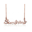925 Sterling Silver Sunshine Letter Word Women Necklace Chain Jewelry