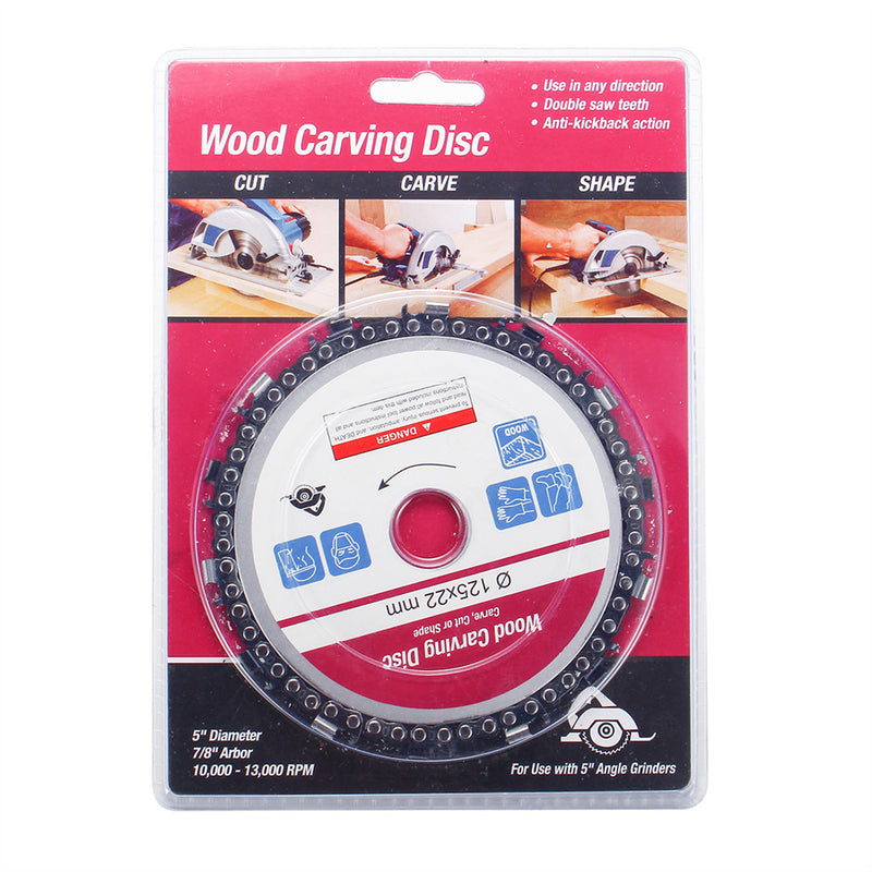 5 Inch Purple Wood Carving Disc 14 Teeth 7/8 Inch Arbor 10000-13000 RPM Angle Grinder Disc