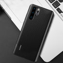 Bakeey Luxury with Original Logo Shockproof Carbon Fiber PU Leather Protective Case for Huawei P30 Pro