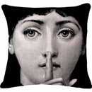 Decorative Polished Pillow Box Cute Cartoon Fornasetti Face Cushion Pad Cover Sofa Home Decoration