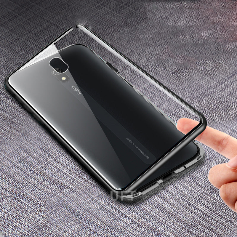 For Xiaomi Redmi 8A Case Bakeey 360 Curved Screen Front+Back Double-sided Full Body 9H Tempered Glass Metal Magnetic Adsorption Flip Protective Case