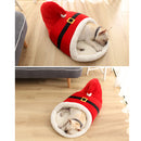 60x43x35cm Christmas Cartoon Pet Bed Red Slipper Type Thick Winter Warm Bed for Cats Dog Pet