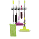 5 Position 6 Hooks Wall Mounted Mop Broom Holder Hanger Kitchen Shelf Storage Holder Garage Storage