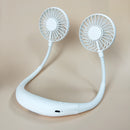 LED Personal Fan Hands-free Min Fan Aromatherapy Portable Li-ion Battery USB Rechargable Hanging Neck Sport Fan Mini Air Fan - Blue