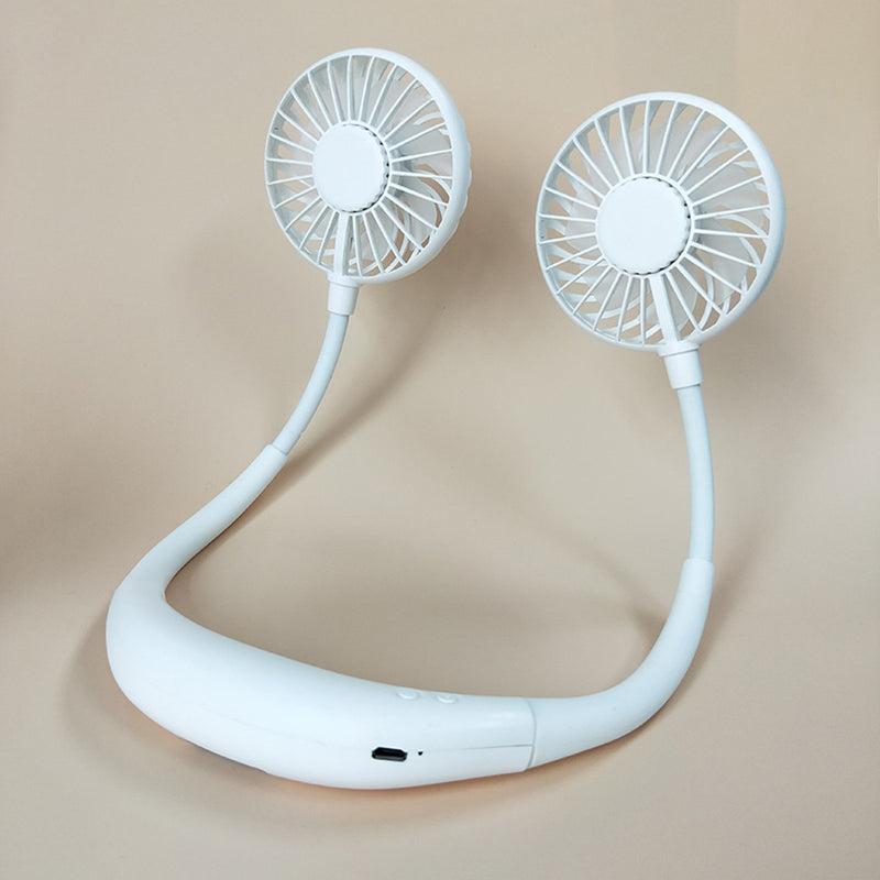 LED Personal Fan Hands-free Min Fan Aromatherapy Portable Li-ion Battery USB Rechargable Hanging Neck Sport Fan Mini Air Fan - Blue
