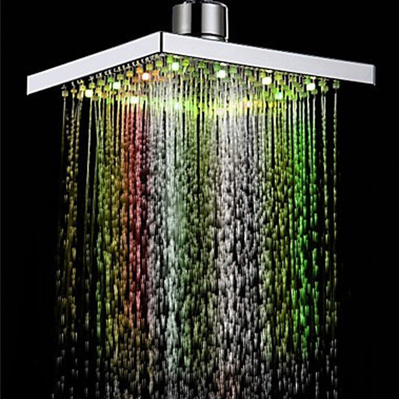 360 Adjustable Chrome Water Temperature Controlled Multi-Color LED Shower Head