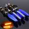 4pcs Motorcycle LED Turn Signal Indicator Blinkers Amber Light Blue Body Shell