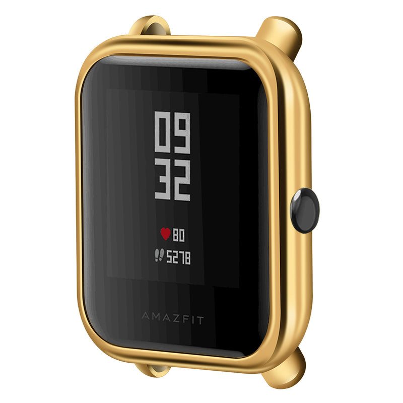 TPU Watch Case Cover Metal Texture Design Watch Cover for Amazfit Bip Lite