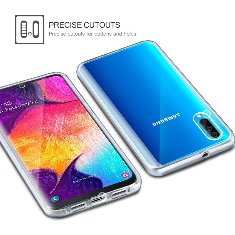 Full Body Clear Touch Screen Protective Case For Samsung Galaxy A50 2019