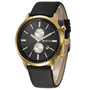 NORTH 6008 Fashion Men Quartz Watch Casual Leather Strap Bussiness Wristwatch