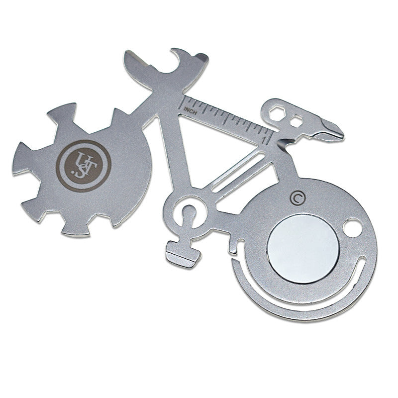 Multifunctional Stainless Steel Tool Card Bicycle Modeling EDC Card Tools Wrench Screwdriver Bottle Opener