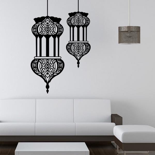Halloween Islamic Lantern Wall Stickers Muslim Pattern  Art Wall Decals Home Mural Sofa Wall Decor
