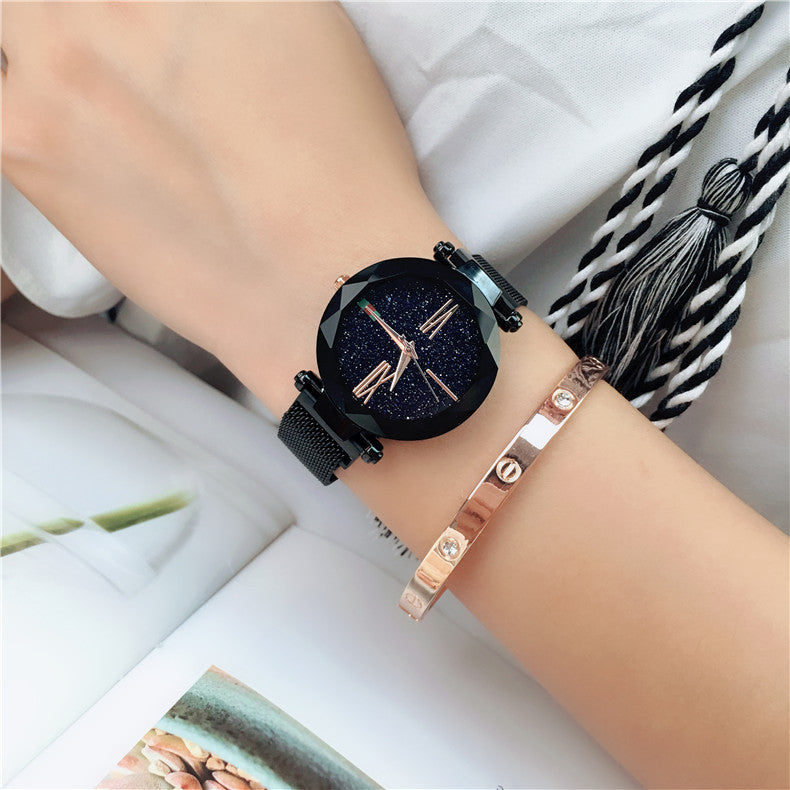 Deffrun Magnetic Attraction Clasp Women Wrist Watch Shining Dial Face Casual Style Quartz Watch