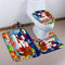 180X180 Santa Claus Christmas Gifts Shower Curtain with Hooks Waterproof Bathroom Carpet Set