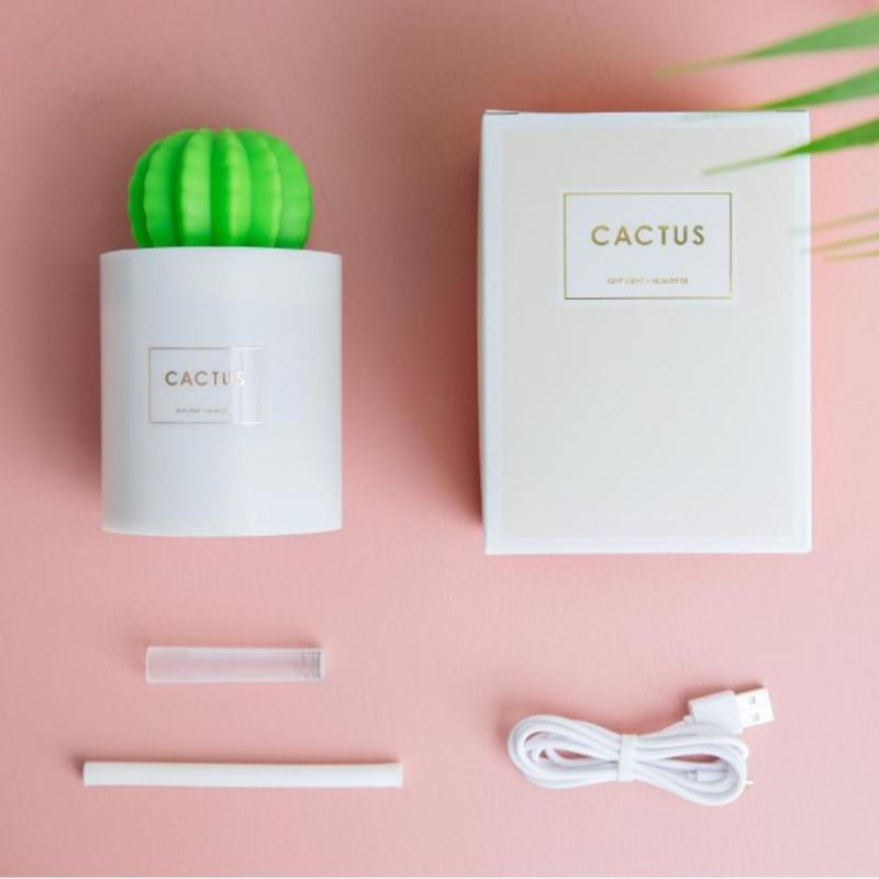SOTHING 306B 280ML Cactus USB Mini Humidifier Ultrasonic Aromatherapy Car Humidifier Air Diffuser Mist Maker for Home Office