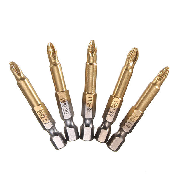 10pcs PH2 Cross Head Screwdriver Bits Set 1/4 Inch Hex Shank 50mm Phillips Screwdriver Bits