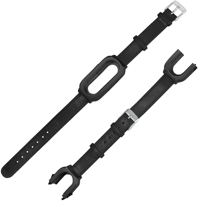 Bakeey Replacement Matte Case Leather Anti-lost Design Watch Band for Xiaomi Miband 3