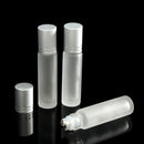 3mL Empty Frosted Glass Roll on Bottle Container Refillable Metal Roller Ball Essential Oil Bottle