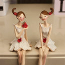 2pcs/set Beautiful Girl & Angel Creative Resin Doll Ornaments Fairy Statue Wedding Home Decorations
